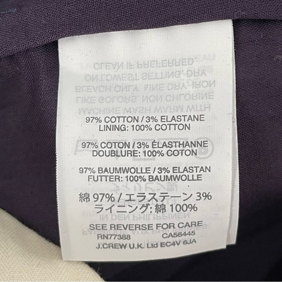 J. Crew Collection Navy Sea Life Print Cropped Cotton, lined Pants Sz: 6 - Picture 11 of 11